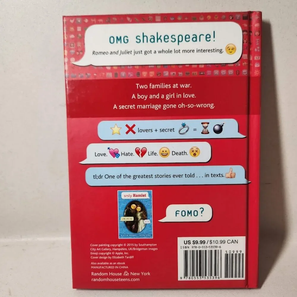 NEW YOLO Juliet Romeo and Juliet OMG William Shakespeare Book Brett Wright emoji